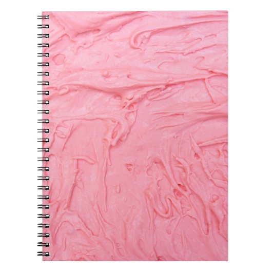 Carnet Texture de glace à la fraise rose (Devant)