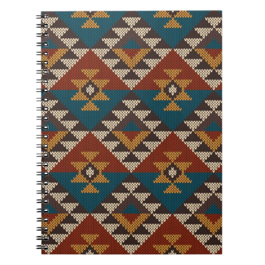 Carnet Texture de laine aztèque Tribal. (Devant)