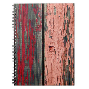 Carnet Texture de l'ancienne clôture en bois peinte en ro