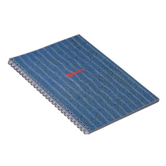 Carnet Texture de liège bleu avec lignes blanches