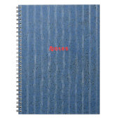 Carnet Texture de liège bleu avec lignes blanches (Devant)