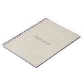 Carnet Texture de lin beige naturel avec typographie gris (Côté gauche)