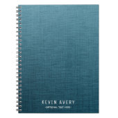 Carnet Texture de lin bleu personnalisée (Devant)