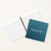 Carnet Texture de lin bleu personnalisée professionnelle (Intérieur)