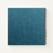 Carnet Texture de lin bleu personnalisée professionnelle (Dos)