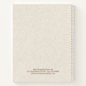 Carnet Texture de lin crème clair typographie marron (Dos)