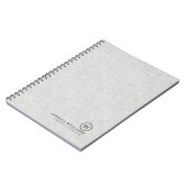 Carnet Texture de lin gris avec typographie noire simple (Côté gauche)