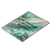 Carnet Texture de marbre argent vert moderne et typograph (Côté gauche)