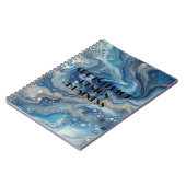 Carnet Texture de marbre argenté bleu moderne et typograp (Côté gauche)