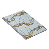 Carnet Texture de marbre blanc avec veines d'or fissurées (Côté Droit)