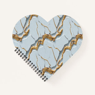 Carnet Texture de marbre blanc avec veines d'or fissurées