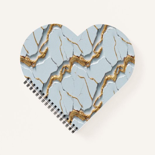 Carnet Texture de marbre blanc avec veines d'or fissurées (Devant)