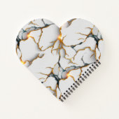 Carnet Texture de marbre blanc avec veines d'or lumineuse (Dos)