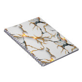 Carnet Texture de marbre blanc avec veines d'or lumineuse (Côté Droit)