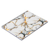 Carnet Texture de marbre blanc avec veines d'or lumineuse (Côté gauche)