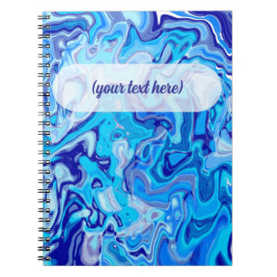 Carnet Texture de marbre bleu givré Métal liquide Abstrai