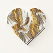 Carnet Texture de marbre gris abstrait avec or fluide (Dos)