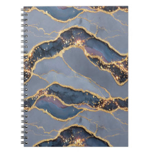 Carnet Texture de marbre gris foncé de luxe avec veines d