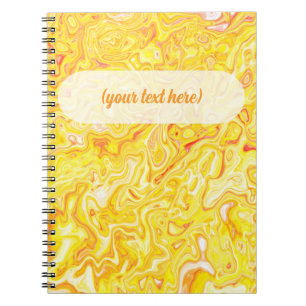 Carnet Texture de marbre jaune citron miel abstrait liqui