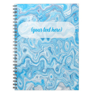 Carnet Texture de marbre liquide abstrait bleu glacier gi