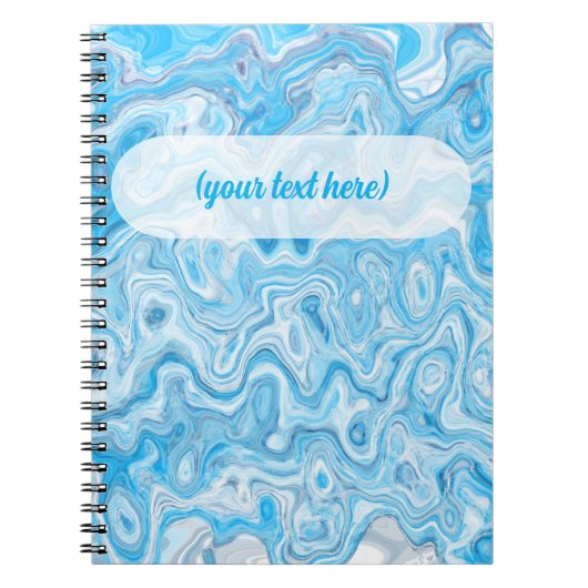 Carnet Texture de marbre liquide abstrait bleu glacier gi (Devant)
