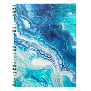 Carnet Texture de marbre liquide bleu