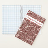 Carnet Texture de paillettes de faux or rose et texte per (À l'intérieur)