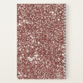 Carnet Texture de paillettes de faux or rose et texte per (Verso)