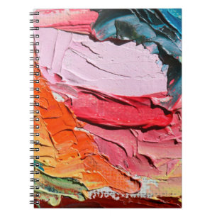 Carnet Texture de peinture à l'huile multicolore. Arrière