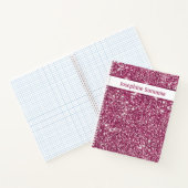 Carnet Texture de scintillement rose faux avec texte pers (Intérieur)