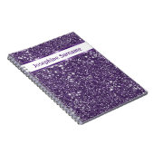 Carnet Texture de scintillement violet faux avec texte pe (Côté Droit)