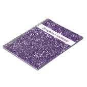 Carnet Texture de scintillement violet faux avec texte pe (Côté gauche)