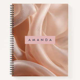 Carnet Texture de soie rose élégante personnalisée