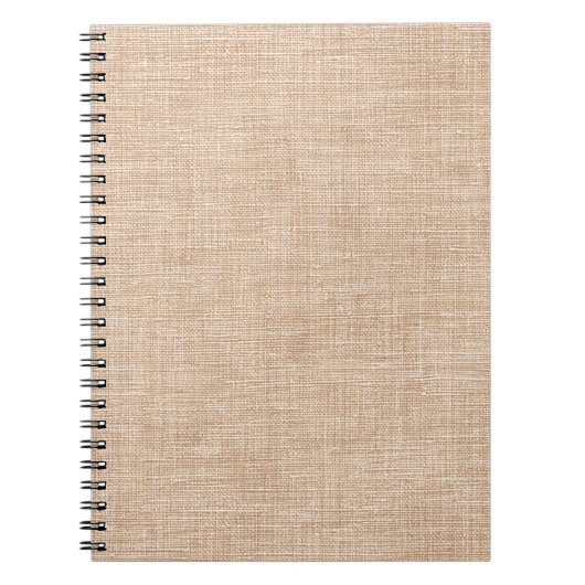 Carnet Texture de tissu de lin naturel en beige chaud (Devant)