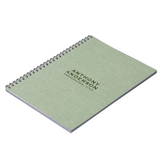 Carnet Texture de tissu vert sauge (Côté gauche)