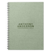 Carnet Texture de tissu vert sauge (Devant)