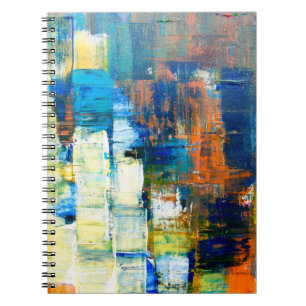 Carnet Texture de toile peinte. Ombrage rouge et bleu sur