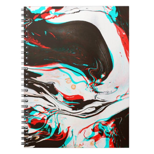 Carnet Texture déformée et brillante du surf d'encre marb (Devant)