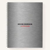 Carnet Texture en acier brossé faux gris (Devant)