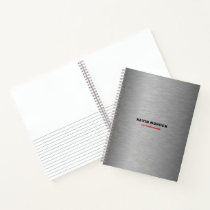 Carnet Texture en acier brossé faux gris