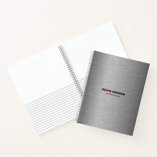 Carnet Texture en acier brossé gris (Intérieur)