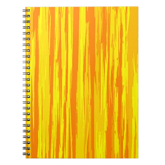 Carnet Texture En Bois Abstrait Orange Et Jaune (Devant)