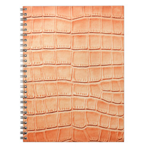 Carnet Texture en cuir de crocodile brun clair