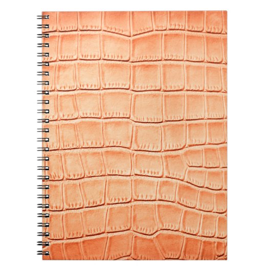Carnet Texture en cuir de crocodile brun clair (Devant)