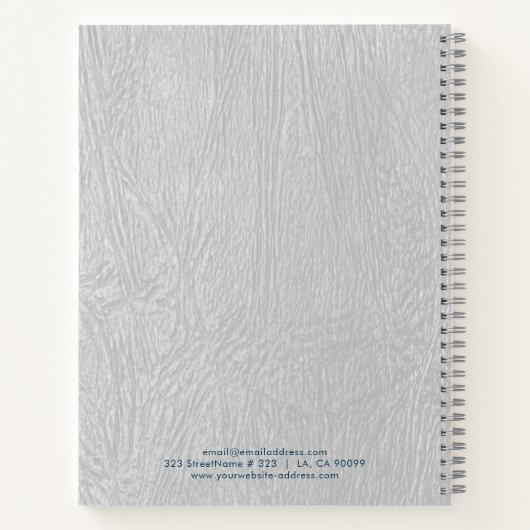 Carnet Texture en cuir gris (Dos)