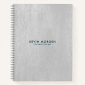 Carnet Texture en cuir gris (Devant)