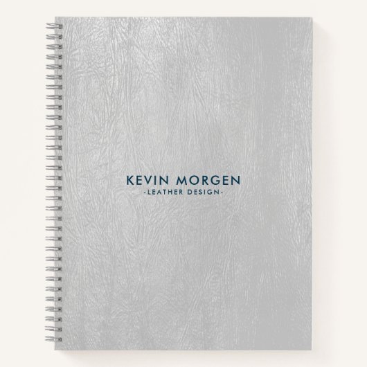 Carnet Texture en cuir gris (Devant)