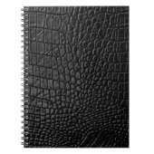 Carnet Texture en cuir noir (Devant)