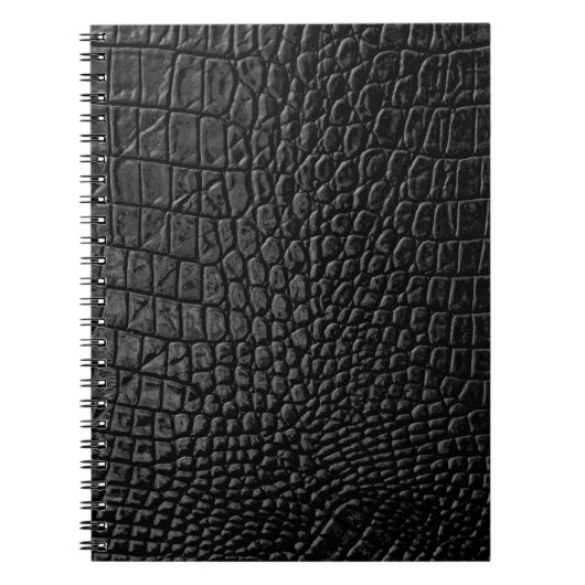 Carnet Texture en cuir noir (Devant)