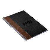 Carnet Texture en cuir noir et Brown (Côté Droit)